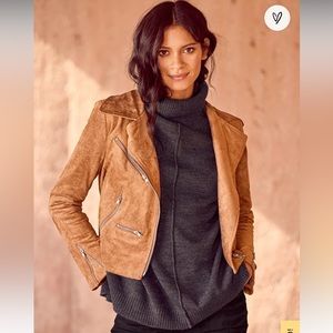 Lulu’s “Suede with Love Tan Moto Jacket”